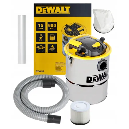 ODKURZACZ KOMINKOWY POPIOŁU DeWalt DXV15A 15L FILTR HEPA DO KOMINKA GRILLA
