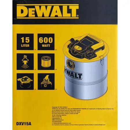 ODKURZACZ KOMINKOWY POPIOŁU DeWalt DXV15A 15L FILTR HEPA DO KOMINKA GRILLA