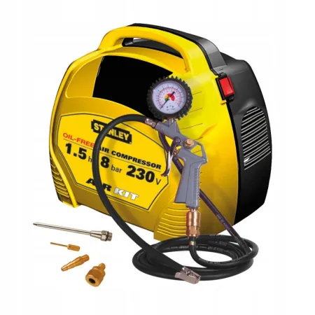 ZESTAW Kompresor STANLEY AIR KIT 8 Bar 180 l/min Bezolejowy Bezzbiornikowy