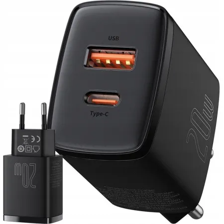 ŁADOWARKA SIECIOWA Baseus Compact Quick Charger CCXJ-B01 20W 1x USB-A 1x US