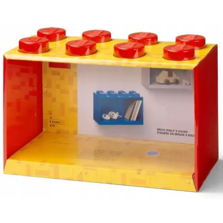 LEGO - Półka w kształcie klocka z ośmioma wypustkami - Czerwona