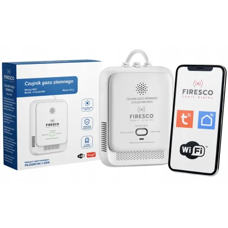CZUJNIK GAZU ZIEMNEGO LNG METAN Firesco JT-ZL2010W Z MODUŁEM WiFi Tuya