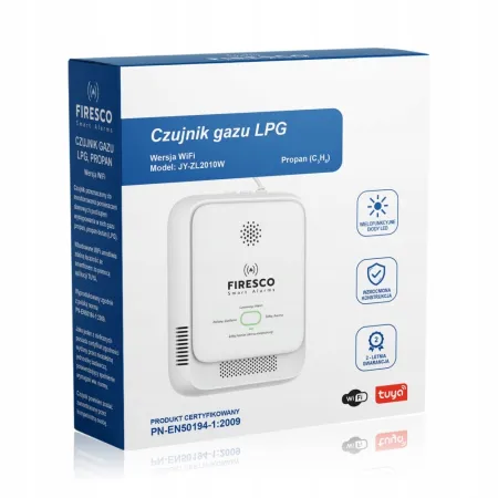 CZUJNIK GAZU ZIEMNEGO LNG METAN Firesco JT-ZL2010W Z MODUŁEM WiFi Tuya