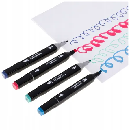 Markery dwustronne mazaki alkoholowe w etui 120 + podstawka