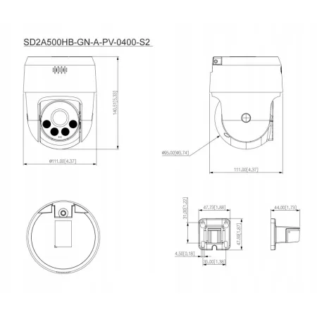 DAHUA P5AE-PV Obrotowa Kamera PTZ WiFi Odstraszanie Aplikacja Apka 5MPx 2K+