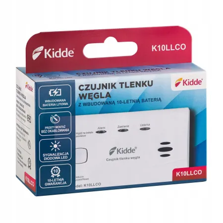 CZUJNIK DETEKTOR TLENKU WĘGLA CZADU Kidde K10LLCO 10 lat PRACY ZNANY MODEL