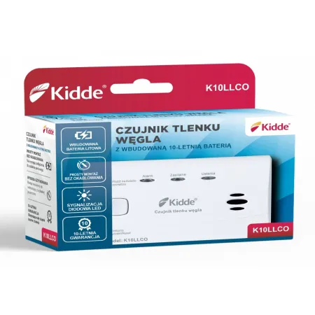 CZUJNIK DETEKTOR TLENKU WĘGLA CZADU Kidde K10LLCO 10 lat PRACY ZNANY MODEL