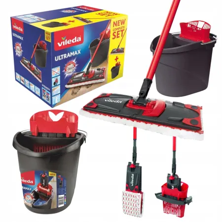MOP PŁASKI VILEDA ULTRAMAX 2IN1 MICROFIBRE BOX WIADRO WYCISKACZ
