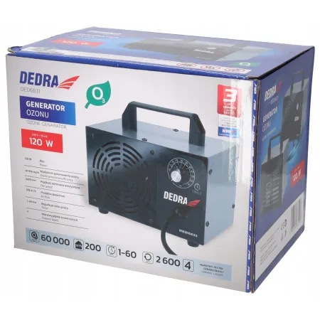 Dedra DED6631 Generator ozonu do samochodów mieszkań biura piwnicy Ozonator