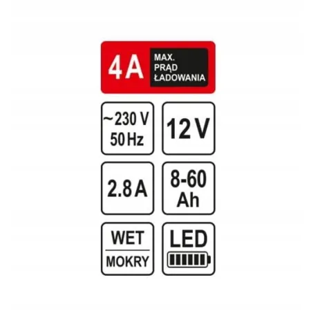 STHOR STHOR PROSTOWNIK 12V 4A 60Ah LED T82541