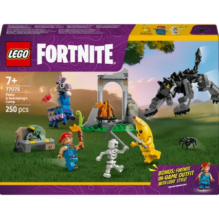 LEGO Fortnite 77075 skórek i Iskra oraz obóz