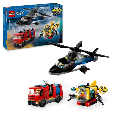 LEGO City Zestaw z helikopterem, wozem strażackim i łodzią podwodną 60462