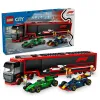 Klocki Zestaw LEGO CITY 60445 F1 Ciężarówka z bolidami RB20 i AMR24