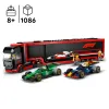 Klocki Zestaw LEGO CITY 60445 F1 Ciężarówka z bolidami RB20 i AMR24