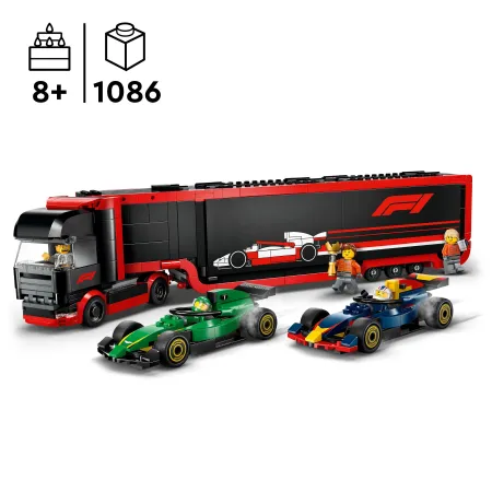 Klocki Zestaw LEGO CITY 60445 F1 Ciężarówka z bolidami RB20 i AMR24
