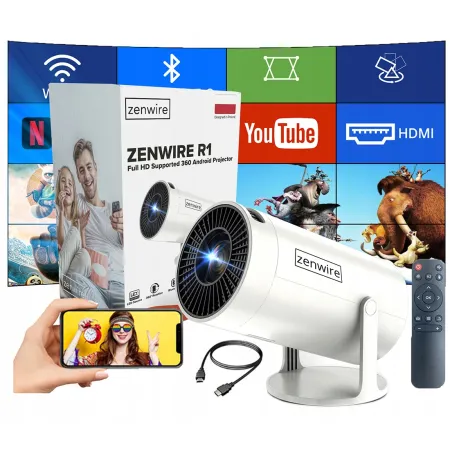 Projektor Zenwire R1 HD (1280 x 720), 250 ANSI lumen, Wi-Fi, Bluetooth