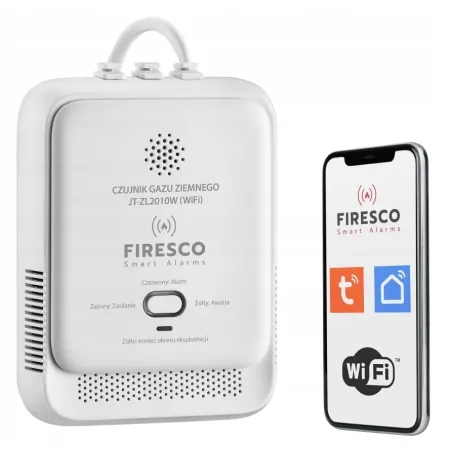 Zestaw czujników WIFI FIRESCO czujnik czadu+czujnik dymu+czujnik gazu