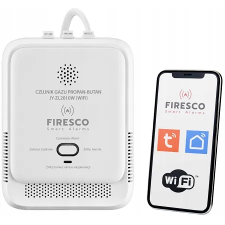 Zestaw czujników WIFI FIRESCO czujnik czadu+czujnik dymu+czujnik gazu