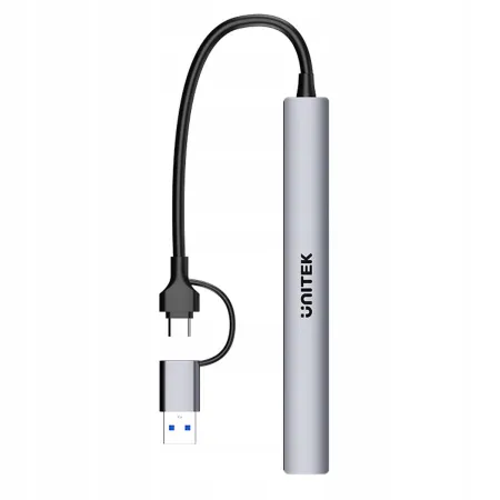 Unitek Hub USB-A/C 7w1 USB A z adapterem USB-A 5Gbps 7 portów