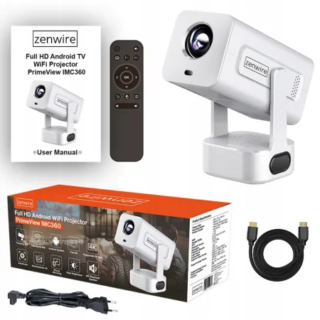 Przenośny mini Projektor Zenwire Full HD 1920x1080 4K Rzutnik Android WiFi