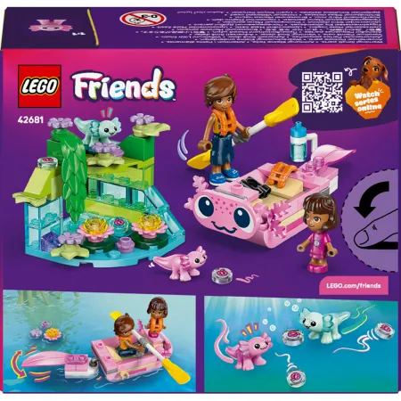 Klocki LEGO Friends 42681 Łódź z 2 figurkami i 2 aksolotlam