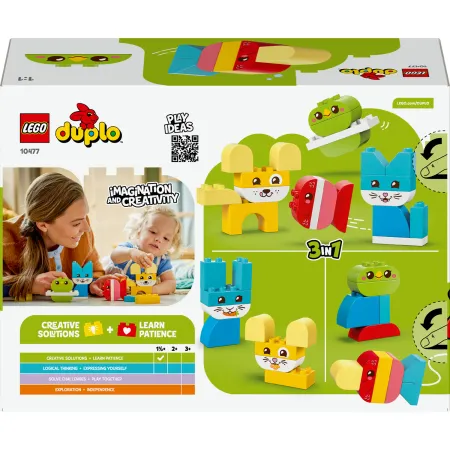 Klocki LEGO DUPLO 10477 kreatywne zwierzaki 3 w 1, zestaw dla dzieci +18 mc