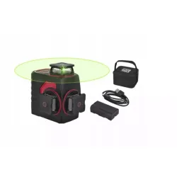 Laser krzyżowy zielony 3x360° z akumulatorem