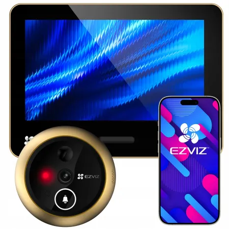 WIZJER INTELIGENTNY EZVIZ EP4 GOLD 4K 155° DETEKCJA TWARZY BATERIA 7100mAh