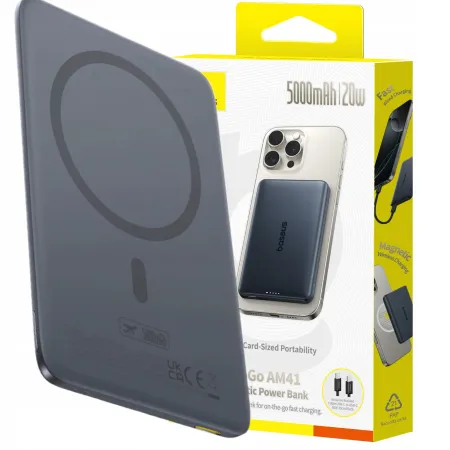 Baseus szybki power bank 5000 mAh 20W bezprzewodowy USB-C mocny bezpieczny