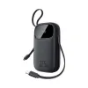 Powerbank 20000mAh 22.5W wbudowane kable USB-C + do iPhone Baseus czarny