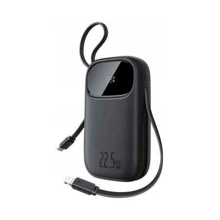 Powerbank 20000mAh 22.5W wbudowane kable USB-C + do iPhone Baseus czarny
