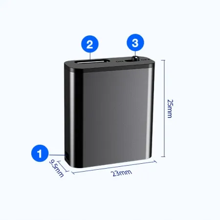 Mini Dyktafon Szpiegowski Mały 16GB Detekcja DSP Magnes Brelok Zawieszka HQ